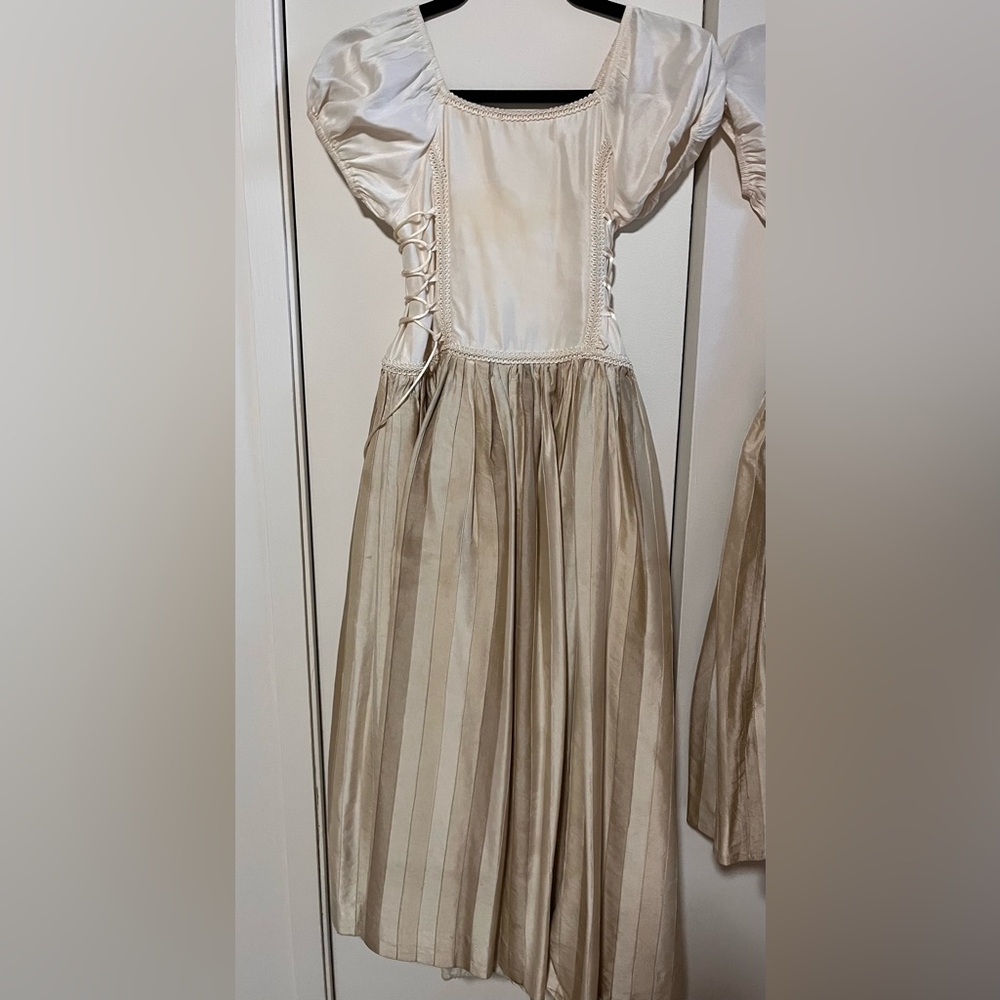 Elegant Cream with a tint of gold Satin Dress